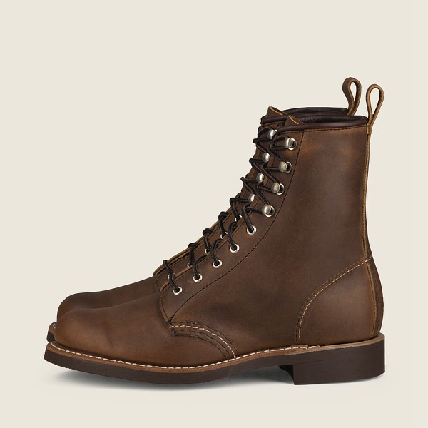 Red Wing Heritage Boots Brown - Red Wing Womens Silversmith - Short Rough & Tough Leather - GVFMP-10